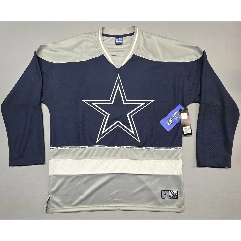 New With Tags Dallas Cowboys NFL Football Star Shirt Navy Large Ultra Game Long